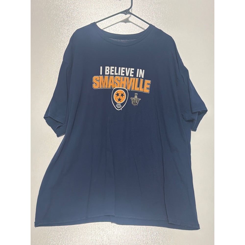 Fanatics Nashville Predators Smashville NHL Stanley Cup Playoffs Navy Tee 5XL